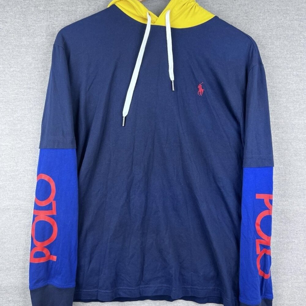 Polo Ralph Lauren Men's Newport Navy Classic Fit Logo Hooded T-Shirt Size small